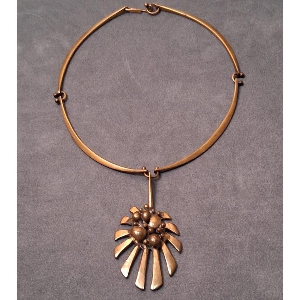 Richard Lawless Boyd Bronze Spore Collar Necklace – Mid-Century Modernist Design